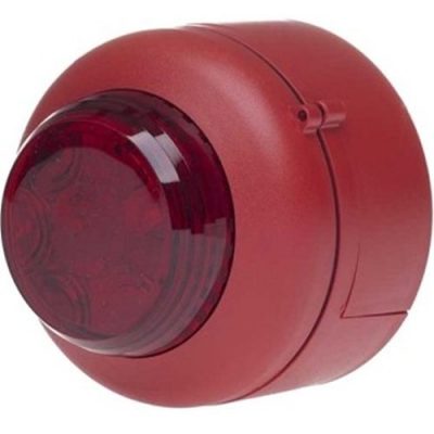 VXB LED 24v Beacon 24v with Shallow Base - Red Body, Red Lens