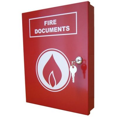 Red A4 Document Box with Fire Logo