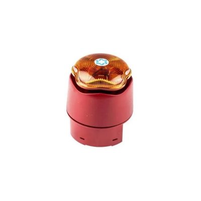 Banshee Excel Sounder Beacon with Deep Base - Amber Lens, Red Body
