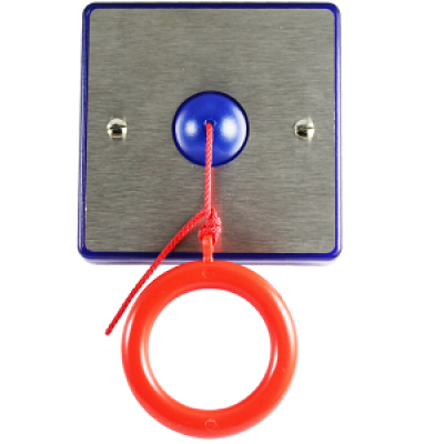 Vox Ignis ViAC-CPP-SS Lexicomm Assist Call Pull Cord (2.8m) with Red Rings & Stainless Steel Fascia